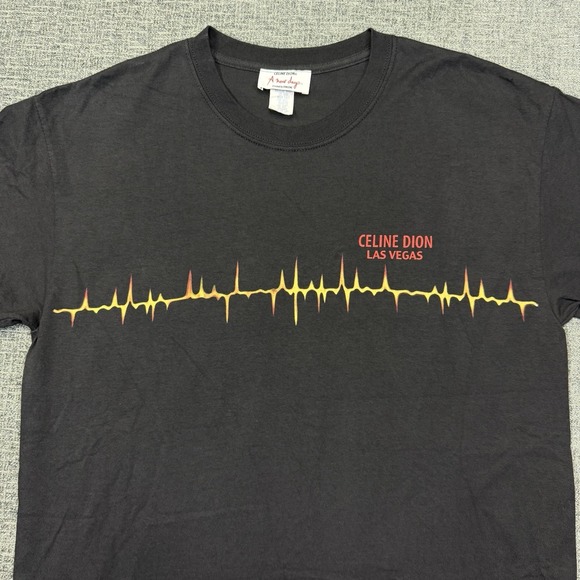 Vintage Celine Dion‎ Solo Singer Shirt Adult Large Black Las Vegas Concert 90's